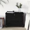 Storage Box Black 60x32x45.5 cm - Solid Pine Wood