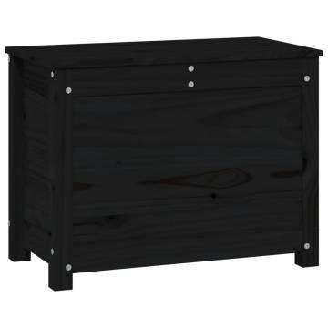 Storage Box Black 60x32x45.5 cm - Solid Pine Wood