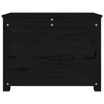 Storage Box Black 60x32x45.5 cm - Solid Pine Wood