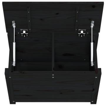 Storage Box Black 60x32x45.5 cm - Solid Pine Wood