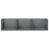 CD Wall Shelf High Gloss Grey | Stylish Storage Solution