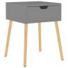 Stylish Grey Bedside Cabinet - Durable Engineered Wood