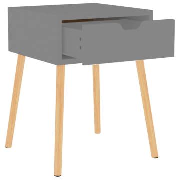 Stylish Grey Bedside Cabinet - Durable Engineered Wood