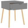 Stylish Grey Bedside Cabinet - Durable Engineered Wood