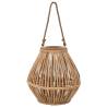 Hanging Candle Lantern Holder Wicker Natural | Hipomarket