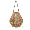 Hanging Candle Lantern Holder Wicker Natural | Hipomarket