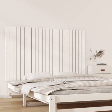 Elegant White Wall Headboard - 147x3x90 cm Solid Pine Wood