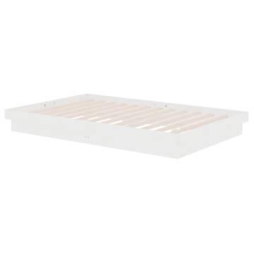 White Solid Wood Bed Frame 120x190 cm - Small Double