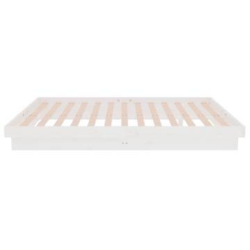 White Solid Wood Bed Frame 120x190 cm - Small Double