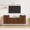 3 Piece TV Cabinet Set Brown Oak Engineered Wood Colour brown oak Quantity in Package 3 