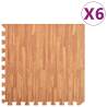 Floor Mats 6 pcs Wood Grain 2.16 ㎡ EVA Foam Colour brown Size 2.16 m² 