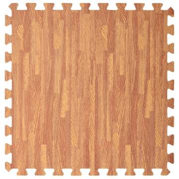 6 pcs Wood Grain EVA Foam Floor Mats | Hipomarket UK