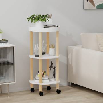 3-Tier White Trolley - Stylish Storage Solution | HipoMarket