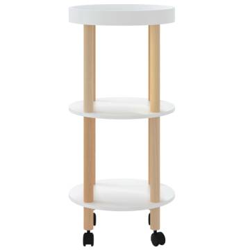 3-Tier White Trolley - Stylish Storage Solution | HipoMarket