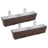 Balcony Trapezoid Rattan Planter Set 80 cm 2 pcs Brown Colour brown Size 80 cm Quantity in Package 2 