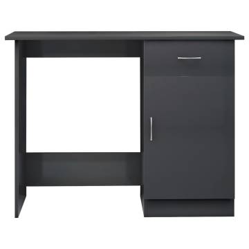 High Gloss Grey Desk - Sleek & Modern | HipoMarket UK