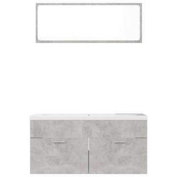 Concrete Grey Bathroom Furniture Set | Stylish and Modern