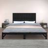 Wall Headboard Black - Solid Pine Wood | 204x3x90 cm