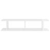 High Gloss White Wall Shelf - 2 Pieces | 90x18x20 cm