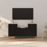 3 Piece TV Cabinet Set Black Engineered Wood Colour black Quantity in Package 3 