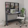 Desk with Shelf High Gloss Grey 110x45x157 cm Engineered Wood Colour high gloss grey 