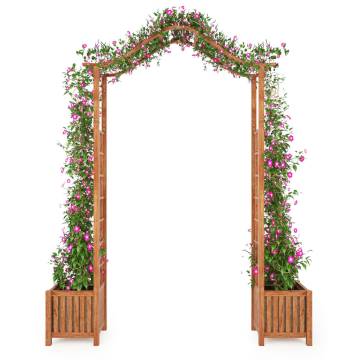 Garden Arch with Planter - Solid Acacia Wood | Hipo Market