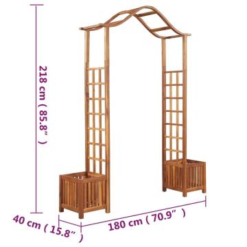 Garden Arch with Planter - Solid Acacia Wood | Hipo Market