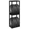 Tire Rack Black 63x40x180 cm Solid Wood Pine | HipoMarket