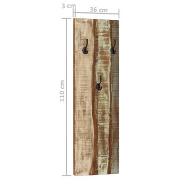 Wall-Mounted Coat Racks - 2 pcs Solid Reclaimed Wood