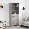 Highboard Grey Sonoma 69.5x34x180 cm Engineered Wood Colour grey sonoma Quantity in Package 1 Model 3 drawers 