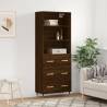 Highboard Brown Oak 69.5x34x180 cm Engineered Wood Colour brown oak Quantity in Package 1 Model 3 drawers 