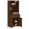 Stylish Highboard in Brown Oak - 69.5x34x180 cm