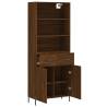 Stylish Highboard in Brown Oak - 69.5x34x180 cm