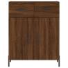 Stylish Highboard in Brown Oak - 69.5x34x180 cm