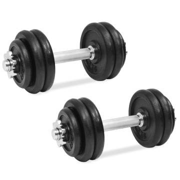 18 Piece Dumbbell Set 30 kg Cast Iron - HipoMarket