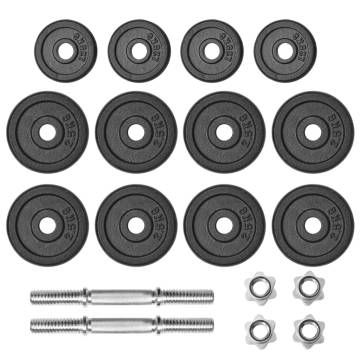 18 Piece Dumbbell Set 30 kg Cast Iron - HipoMarket