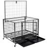 Heavy Duty Dog Cage with Wheels - Steel 98x72x77 cm