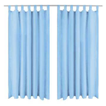 Elegant Turquoise Micro-Satin Curtains - 140x225 cm - 2 Pcs