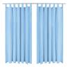 Micro-Satin Curtains 2 pcs with Loops 140x225 cm Turquoise Colour turquoise Size 225 cm Quantity in Package 2 