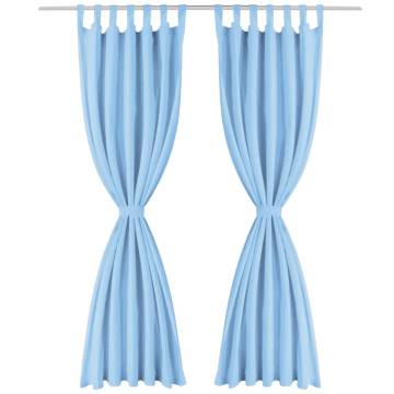 Elegant Turquoise Micro-Satin Curtains - 140x225 cm - 2 Pcs