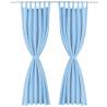 Elegant Turquoise Micro-Satin Curtains - 140x225 cm - 2 Pcs