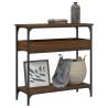 Elegant Brown Oak Console Table with Shelf - 75x29x75cm