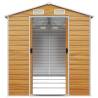 Light Brown Garden Shed - 191x385x198 cm Galvanised Steel