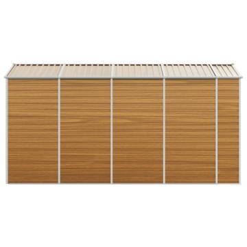 Light Brown Garden Shed - 191x385x198 cm Galvanised Steel