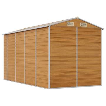 Light Brown Garden Shed - 191x385x198 cm Galvanised Steel