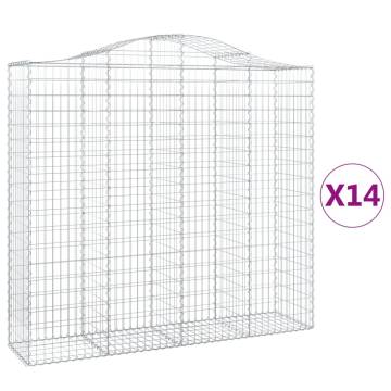 Arched Gabion Baskets 14 pcs - Durable Galvanised Iron