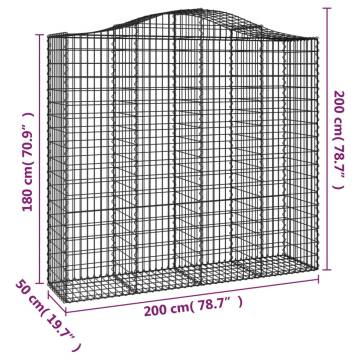 Arched Gabion Baskets 14 pcs - Durable Galvanised Iron