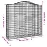 Arched Gabion Baskets 14 pcs - Durable Galvanised Iron