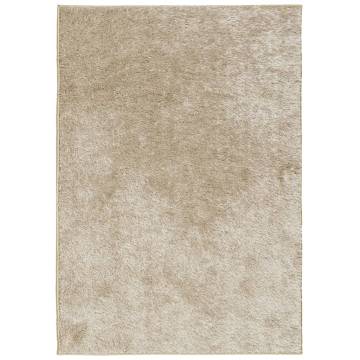 ISTAN High Pile Beige Rug 140x200 cm - Soft & Stylish