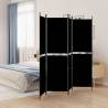 4-Panel Room Divider Black - 200x200 cm Fabric | Hipomarket